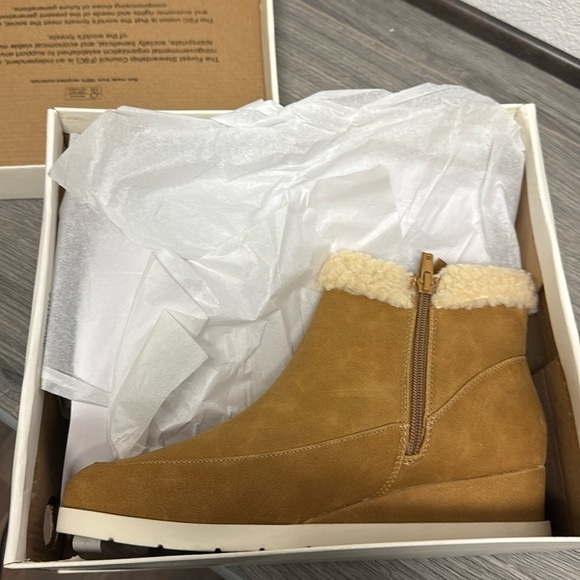 Style & Co. Womens Danniee Faux Leather Ankle Boots Wedge Boots - Picture 2 of 6